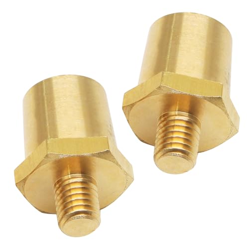 Luomorgo 1 Pair M8 Thread Male Battery Terminal Charging Post, Brass Battery Post Adapters (+/-) for M8 Battery Posts Extension