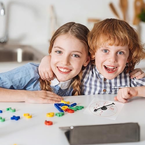 Image of Gejoy 50 Pack Transparent Spinners Bulk for Classroom Clear Spinners Dry Erase Math Game with Rotating Arrow (Black)