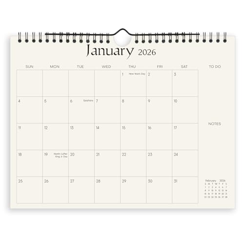 SKYDUE Wall Calendar 2026-2027, 18 Months Calendar from Jan. 2026 to Jun. 2027, 8.5 x 11 Simple Small Calendar Planner with 280 Stickers