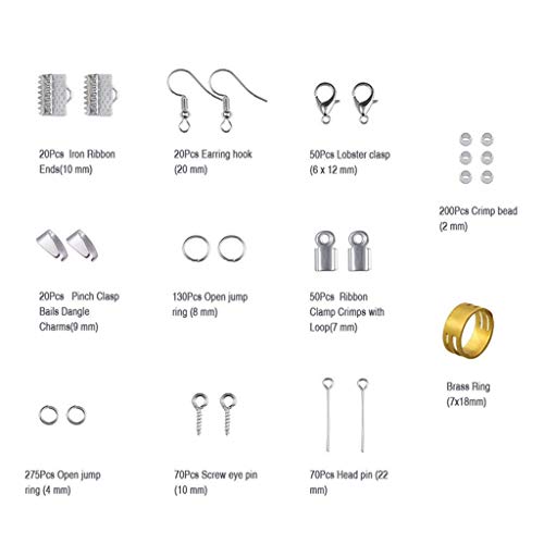 F Fityle 10 Grades De Jóias Fazendo Starter Kit Brincos Colar Diy Beading Ferramentas De Artesanato