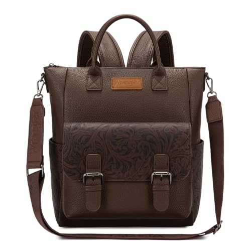 Image of Montana West Wrangler Backpack Purse for Women Medium Convertible Shoulder Bag with Crossbody Strap for Travel Work WG175-9110-1CF