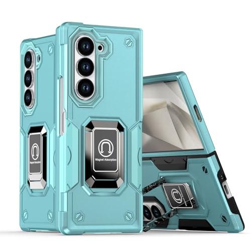 Coque rigide Samsung Galaxy Z Fold 7 menthe avec anneau de maintien silicone