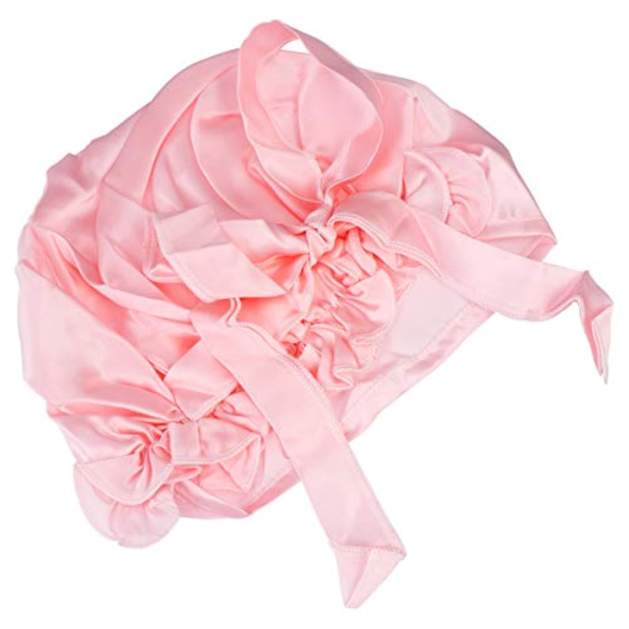 Satin Sleep Cap Bowknot, Silk Night Cap for Women, Light Pink