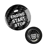 AIRSPEED Carbon Fiber Car Engine Start Button Cover Center Console Push-Button Sticker Interior Trim for Lexus is(2006-2012), ES(2006-2012), LX(2007-2015), Black (with Hole)