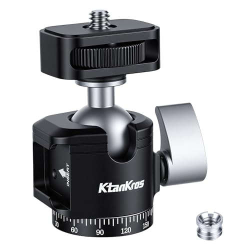 Ktankros Mini Testa per Treppiede in Alluminio con Attacco a