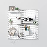Haiice 15PCS White Pegboard Wall Organizer, 21" x 21" Wall Mount Display Peg Board, Desk Pegboard Pl