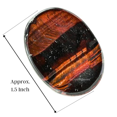 Image of Crystal Heaven Certified Red Tiger Eye Thumb Worry Pebbles Stones Anxiety Stress Relief Massage - Aaa Grade Original Healing Gemstone Agate Rubbing Stone Yoga Meditation Spiritual Reiki Feng Shui
