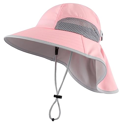 Connectyle Kids Sun Hat Adjustable Fishing Hat for Boys Grils Breathable UPF 50+ Protection Outdoor Beach Hat with Neck Flap