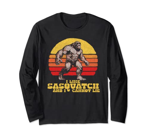 I Like Sasquatch & I Cannot Lie Funny Vintage Sasquatch Manche Longue