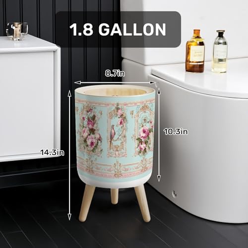 Caneca de basura redonda con tapa y patas, 7L miniatura 2