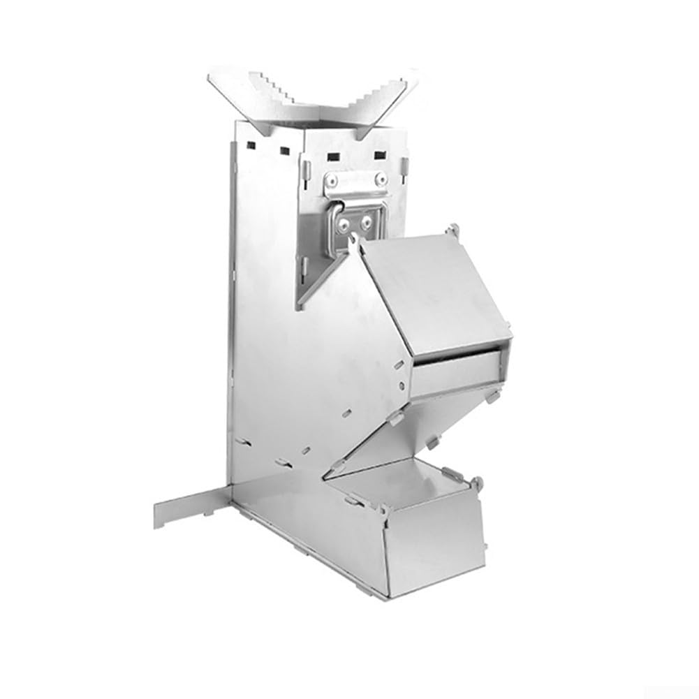 Collapsible Rocket Firewood Stove, Stainless Steel Camping Wood Stove, Efficient Heat Transfer, Easy Storage