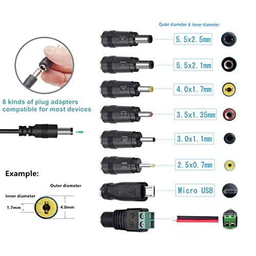 Ac Adapter 9V 2A Power Supply Ac110V To Dc9V 2000Ma 1500Ma 1000Ma 500Ma Power Driver 8 Dc Plug Tips 9 Volt Converter Inverter Charger Transformer Ac Dc Adapter #TOP2