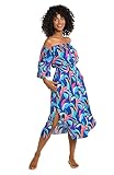 La Blanca Women's Dress Swimsuit Cover Up, Multi//Painted Leaves, XS