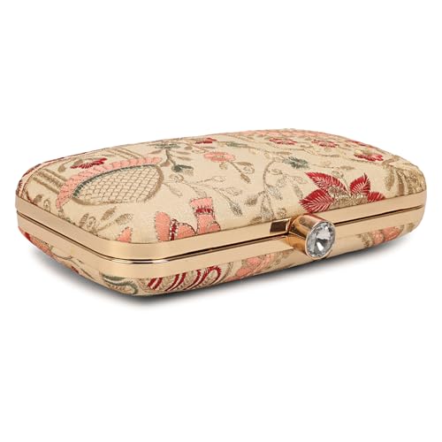 Image of LONGING TO BUY Hand Crafted Designer Box Clutch - Zari Embroidery For Women