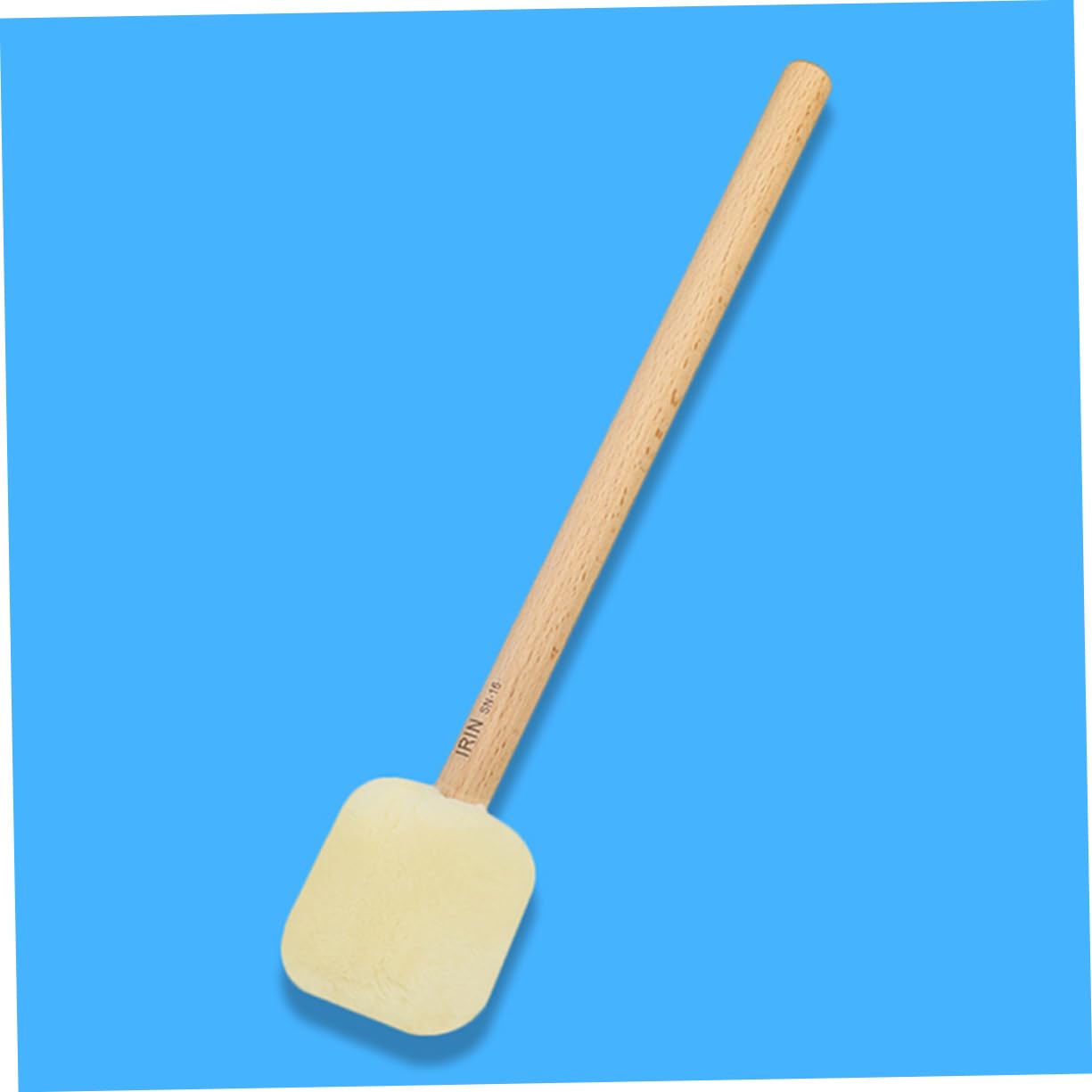 Toyvian 2pcs Baguettes de Batterie en Bois de Hêtre Tête en Feutre Beige, Poignée Facile à Saisir, pour Grosse Caisse et Bols Chantants