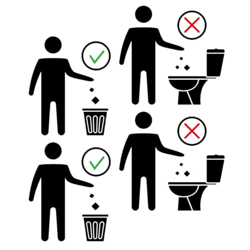 OSALADI Adesivi per Wc Segnali di Avvertimento 2 Pezzi 20X30 CM Adesivi Murali per Coperchio Water Decorativi e Funzionali per Bagno Wc Spazi Pubblici e Uso Domestico