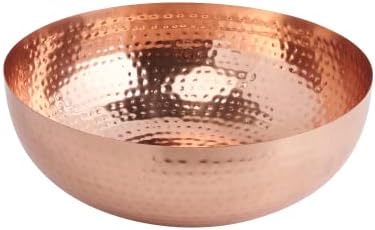 Creative Co-Op Round Hammered Metal Bowl, Copper Finish