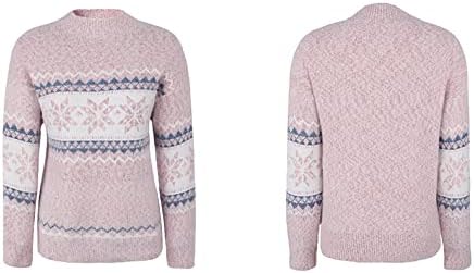 Women's 2026 Fall Winter Tops Christmas Snowflakes Half Turtleneck Knitted Pullover Sweater Holiday Vacation Tops - Image 5