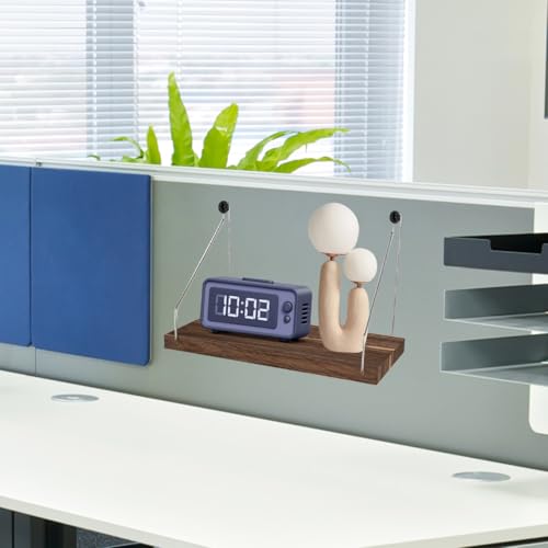 Fabric Wall Cubicle Shelf with Hooks for Work Decor, 11.8\'\'x6\'\' Wooden Cubicle Organizer Storage Shelf with Hangers Cubicle Accessories for Office & Women Men Desk(1 Pack )