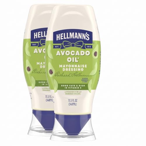 Hellmann's Mayonnaise Dressing Avocado Oil Quality Ingredients with Good Fats, Rich in Vitamin E 11.5 Fl Oz (Pack of 2)