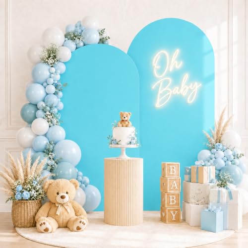 Image of 2 Pack Arch Backdrop Stand and Cover Set (7.2FT /6FT), Balloon Arch Stand