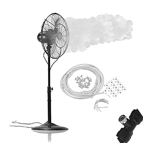 upgraded misting kit with brass nozzle and metal fan frame, DIY modification