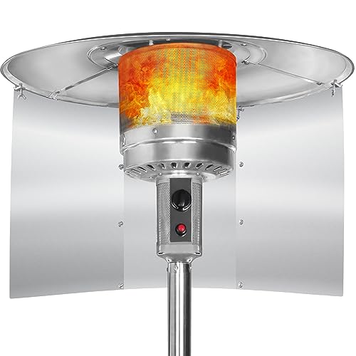 Upgraded Patio Heater Reflector Shield,(Large,3Panels) Propane Heaters Heating Deflector,Effective Heat Focusing for Outdoor Lamp Heater,Gas Energy Saving,Windshield by Hualedi - Used condition - US$9.61