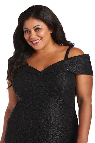 Image of R&M Richards Women's Embellished Full-Length Gown W /Illusion V-Neck & Back Zipper - Evening Cocktail Party Attire