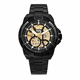FOSSIL Orologio Bronson da uomo, Movimento automatico da 44 mm con cinturino in acciaio inossidabile o in pelle, 44 mm, Nero metallizzato