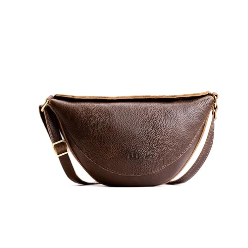 Portland Leather Goods Koala Sling Bag – Leather Sling with Top Magnetic Closure, Interior Pocket & Adjustable Strap – Handmade from the Finest Full-Grain Hides – Large, Coldbrew