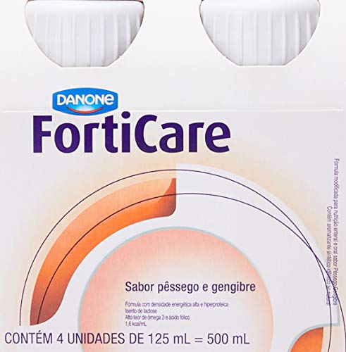 Forticare Pêssego e Gengibre Danone Nutricia com 4 unidades de 125ml