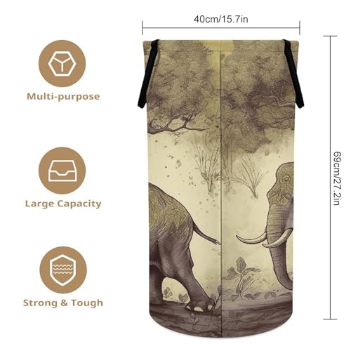 Grand panier à linge éléphant pliable et imperméable pour chambre - 3