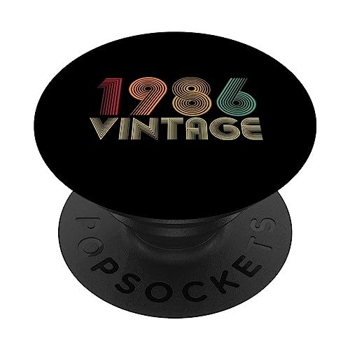Regalo de cumpleaños número 37, 37 años, hombres, mujeres, retro, vintage, 1986 PopSockets PopGrip Intercambiable