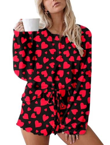 Image of Roshop Halloween Pajama Women's Pumpkin Matching Top & Shorts Loungewear Set