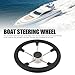 Stainless Steel Boat Steering Wheel,5 Spoke 13 1/2 Inch Dia Non Slip Grip Fits 3/4 Inch Shaft, Universal for Boats Yachts Speedboats Ships Marine Steering Wheel