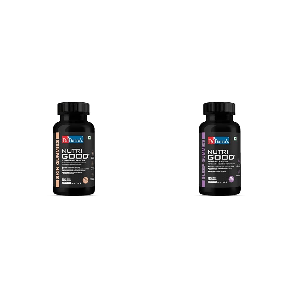 Dr Batra’s Nutrigood Skin Gummies – Collagen Boosting with Glutathione, Vitamin C & Hyaluronic Aci | Dr Batra's Nutrigood Melatonin Sleep Gummies | Melatonin, L-Theanine & Chamomile for Restful Sleep-picture-25
