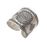 Handmade Sterling Silver Mandala ring, Boho Ethnic Tribal Sun Solar Ring, Bohemian Gypsy Silver Ring, Adjustable to sizes 6-12, Can fit also as Thumb Ring