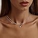 Tewiky Dainty Silver Necklaces for Women, Simple Layered Sterling Silver Plated Cubic Zirconia Pendant Chain Choker Necklaces Fashion Set Jewelry CZ Gifts