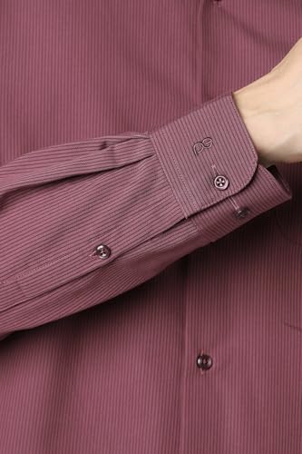 Image of Peter England Men's Slim Fit Full Sleeve Pin-Striped Formal Shirt | Cotton-Rich | Wonder Fabric | Pin Point Oxford