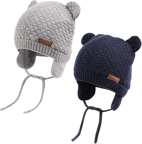 DRESHOW Unisex Baby Mütze Süßer Bär Kleinkind Earflap Beanie...