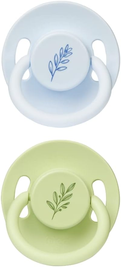 Wee Baby (2-Pack) Chupones para bebés | Chupón de caucho 100% natural para la dentición en colores pastel | Chupones para recién nacidos con agujeros de aire para evitar la irritación