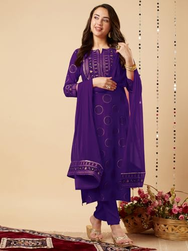 Image of ANNI Designer Women Kurta with Pant & Dupatta |Material: Cotton Blend