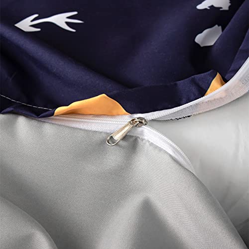 Lishjekee Dinosaur Duvet Cover Set For Boys Dino Comforter Cover Twin Size For Kids Teens Girls Dinosaurs Duvet Cover With 2 Pillowcases Microfiber Navy Blue Dinosaur Bedding Set Twin (No Comforter) #TOP3