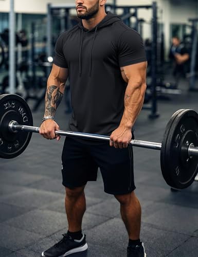 MAGCOMSEN Men's Short Sleeve Hoodie Cotton Hooded T Shirts Lightweight Sweatshirt Hoodies Pullover3