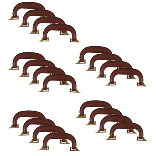 Lot de 20 poignées de rechange marron pour boîte à outils avec pieds dorés antidérapants robustes