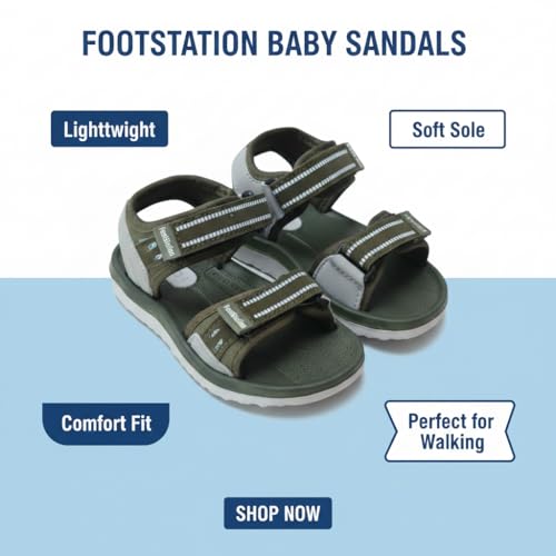Image of Kids Open Toe Sports Sandals | Comfortable Lightweight Double Welcro Outdoor Athletic Sandals for Boys, Girls & Toddlers | Daily Play Shoe (1-10 Years)