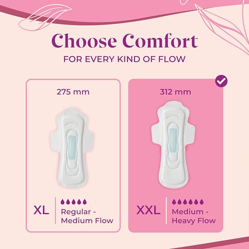 Image of Ammy Super Absorbent Maxi Thick Sanitary Pads - 30 Pcs XXL Size for Heavy Flow & 12 Pcs XL for Medium Flow | Cottony Soft, Rash-Free, Leak-Lock with 6-Layer Shield & Active Flow Layer | Pack of 3