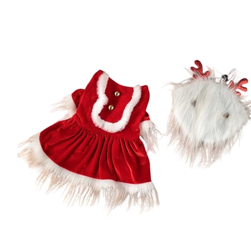 Disfraz navideño para perro talla L color rojo miniatura 1