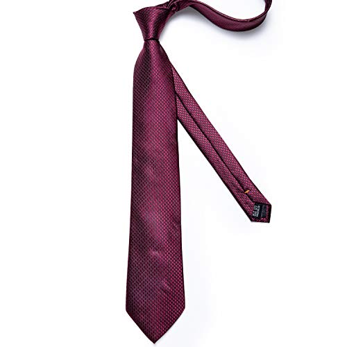 Image of DiBanGu Mens Solid Color Tie and Pocket Square Set Woven Silk Plain Necktie & Handkerchief for Men Wedding Party Formal