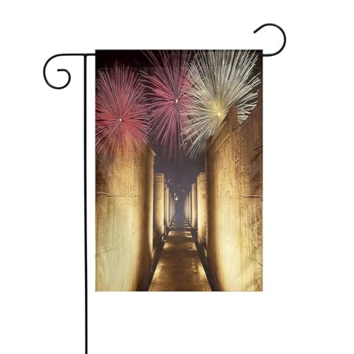 Bandera de jardín de ciudades persas antiguas, bandera de jardín de 12 x 18 pulgadas, bandera de jardín de doble cara para patio, césped, decoración del hogar